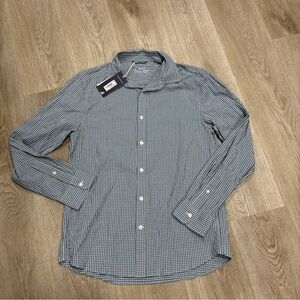 Vineyard Vines Shirt Mens Small  Green On The Go OTG Performance Seersucker Aqua